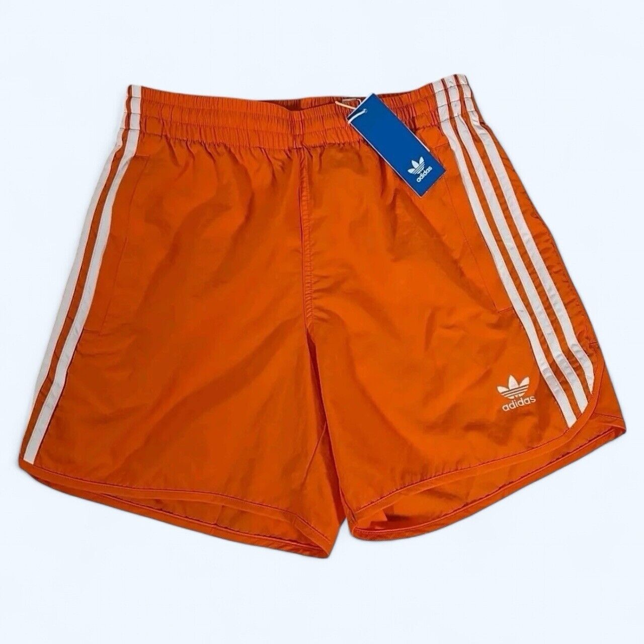 Adidas Originals Sprinter 3 Stripe Trefoil Men’s Orange XS Shorts New Sportswear