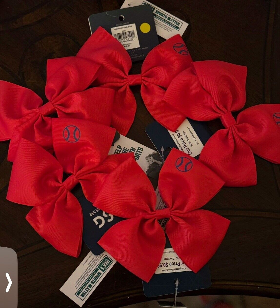 Girls Sports Homerun Hair Bow Softball/Baseball