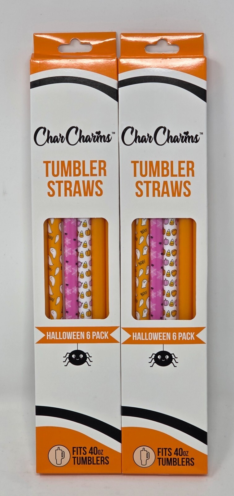 Charcharms 40oz. Tumbler Straws ** Halloween 6 Pack ** New " Lot of 2