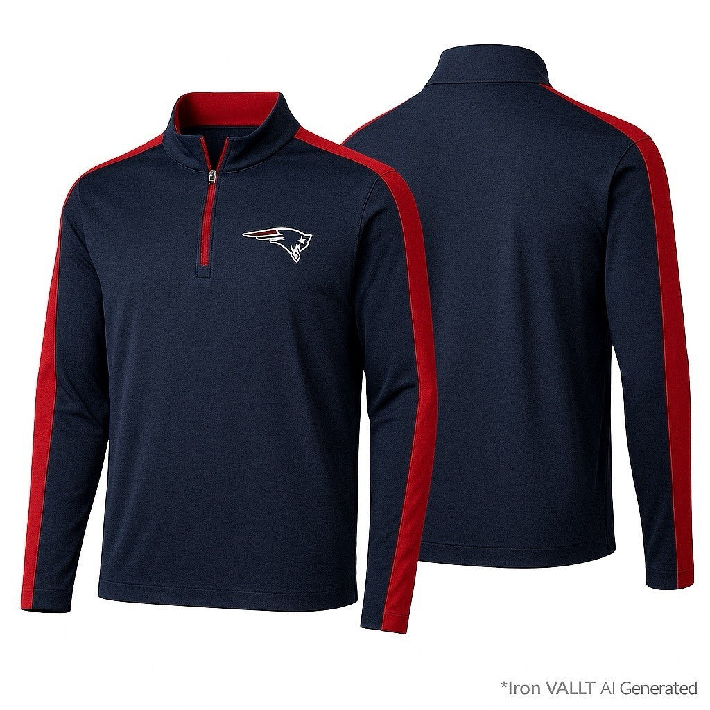 New England Patriots Mens Small Navy Red Quarter Zip Pullover Antigua NFL Shirt