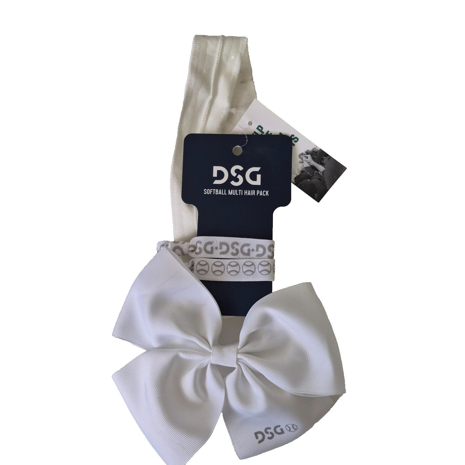 DSG Softball Hair Bow White Homerun Womens Girl Polyester New Dick's Sport Youth