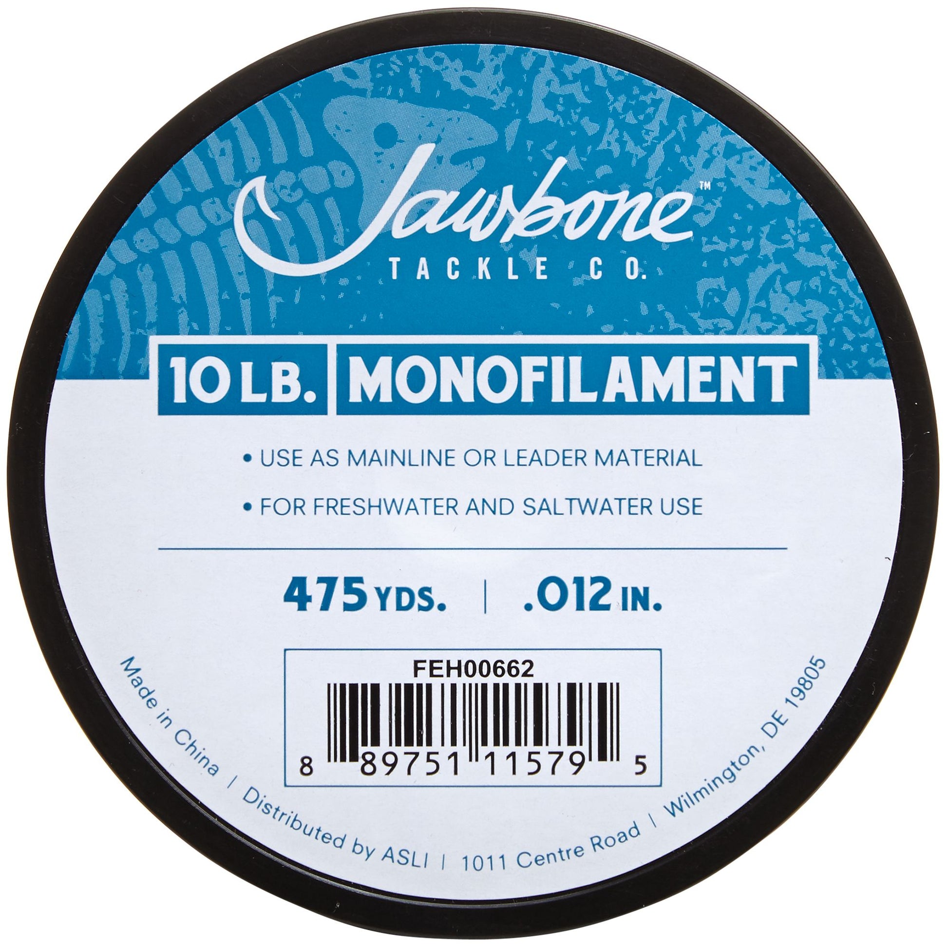 Jawbone Monofilament Fishing Line, Size 225, Blue