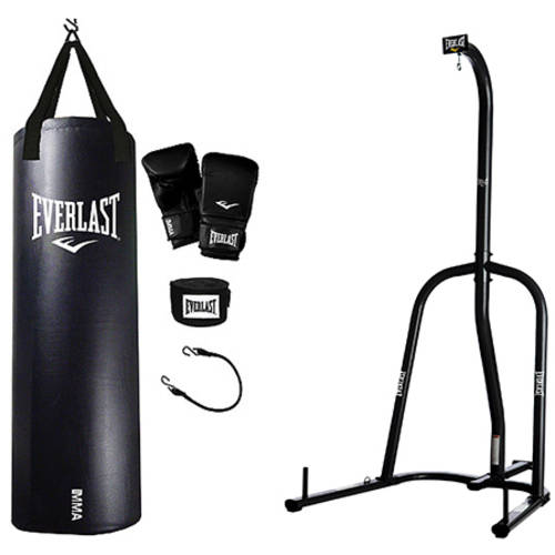 Everlast Heavy Bag Stand Boxing MMA Equipment  100 Pound Capacity  Black