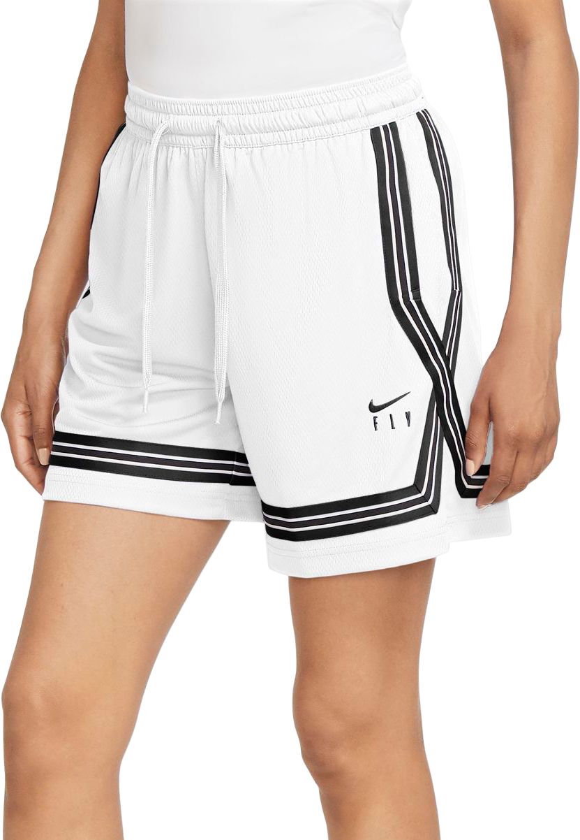 Nike Dri-FIT Swoosh Fly Womens Basketball Shorts CK6599-100 Size 2XL White/Black