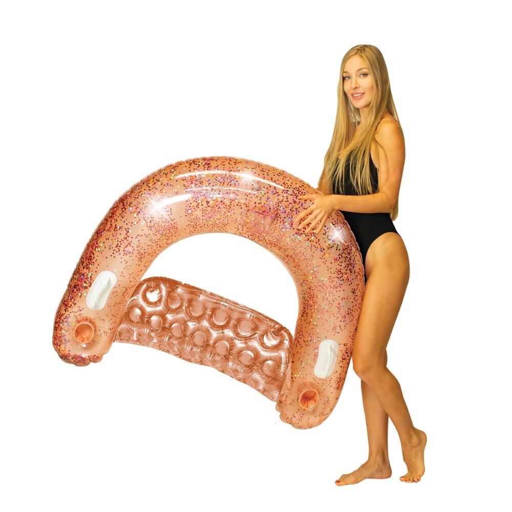 PoolCandy Rose Gold Glitter Sun Chair Jumbo 48IN, One Size, Yellow