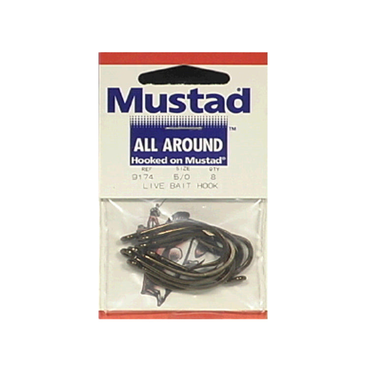 Mustad O Shaughnessy Hook (Bronze) - 5/0 8pc