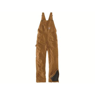104393 OR4393 M LseFit FrmDck Ins Bib Ovrll, Cotton, 12 Oz Fabric Weight, 34 in Inseam, Brown, XL