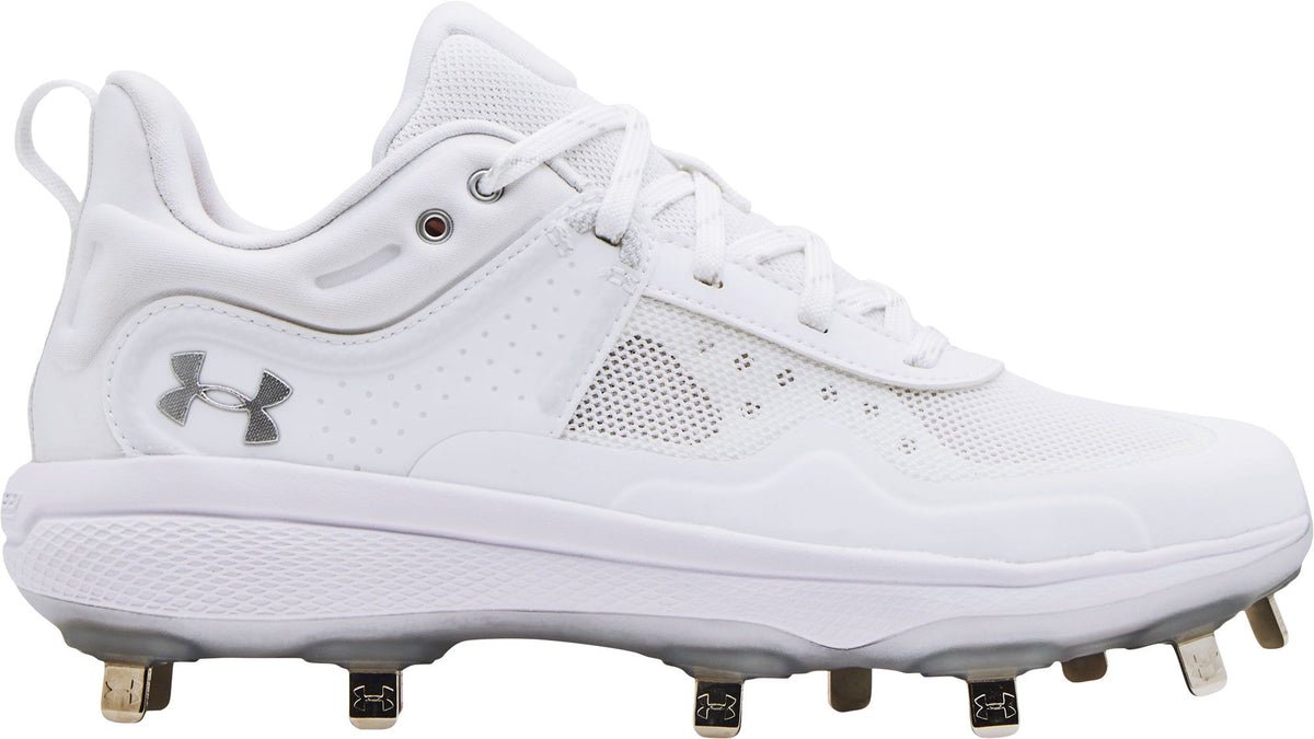3024328 Under Armour Women S Glyde Mt Softball Shoe White 100 Size 11