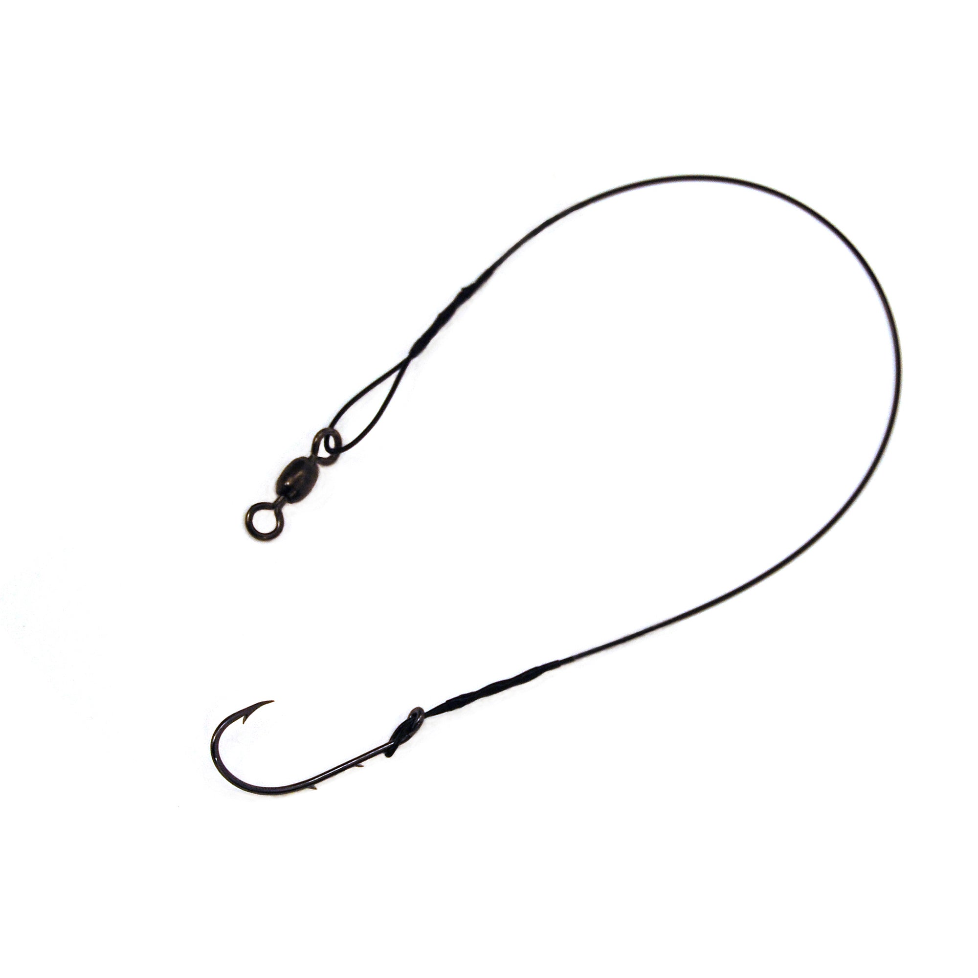 Lazer Sharp Nylawire Snell with Baitholder Hook  Platinum Black  Size 5/0 Hook