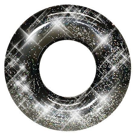 PoolCandy Black Onyx Glitter Pool Tube Jumbo 48IN, One Size, Black