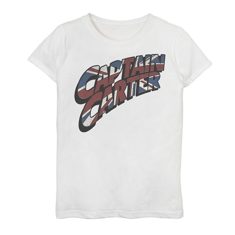 Girls 7-16 Marvel What If Captain Carter Flag Logo Graphic Tee, Girl's,