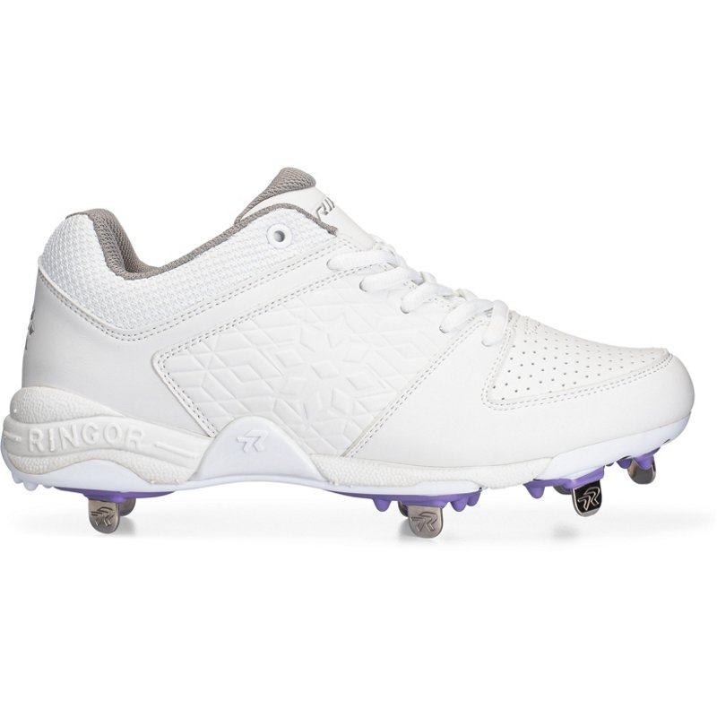 Women's RIP-IT Diamond Metal Softball Cleats Cleats 8.5 White