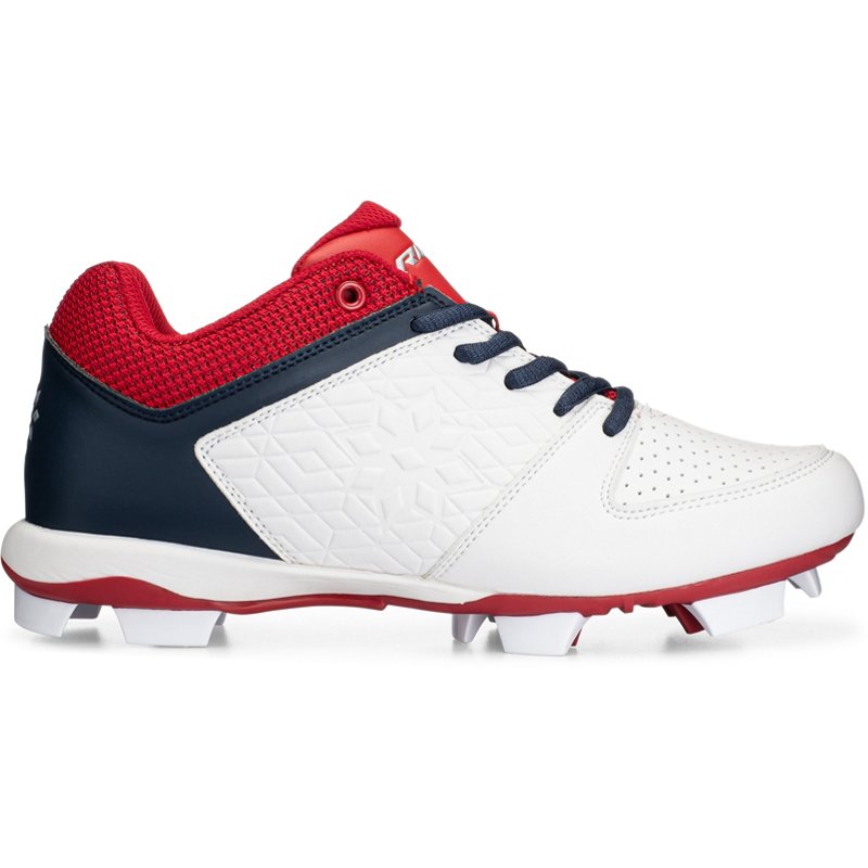 Women's RIP-IT Diamond Molded Softball Cleats Cleats 7.5 White/Red/Navy