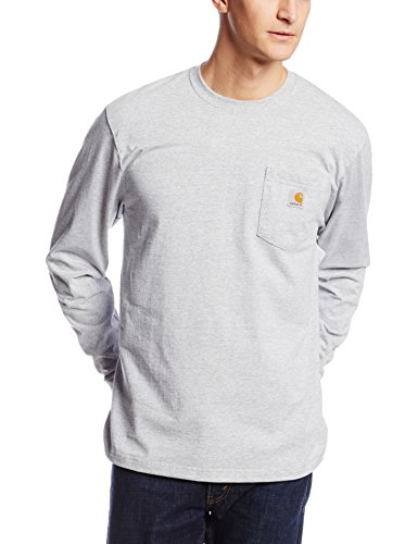 Carhartt CTK126 Men's Workwear Pocket Long Sleeve T-Shirt - Heather Grey - XL