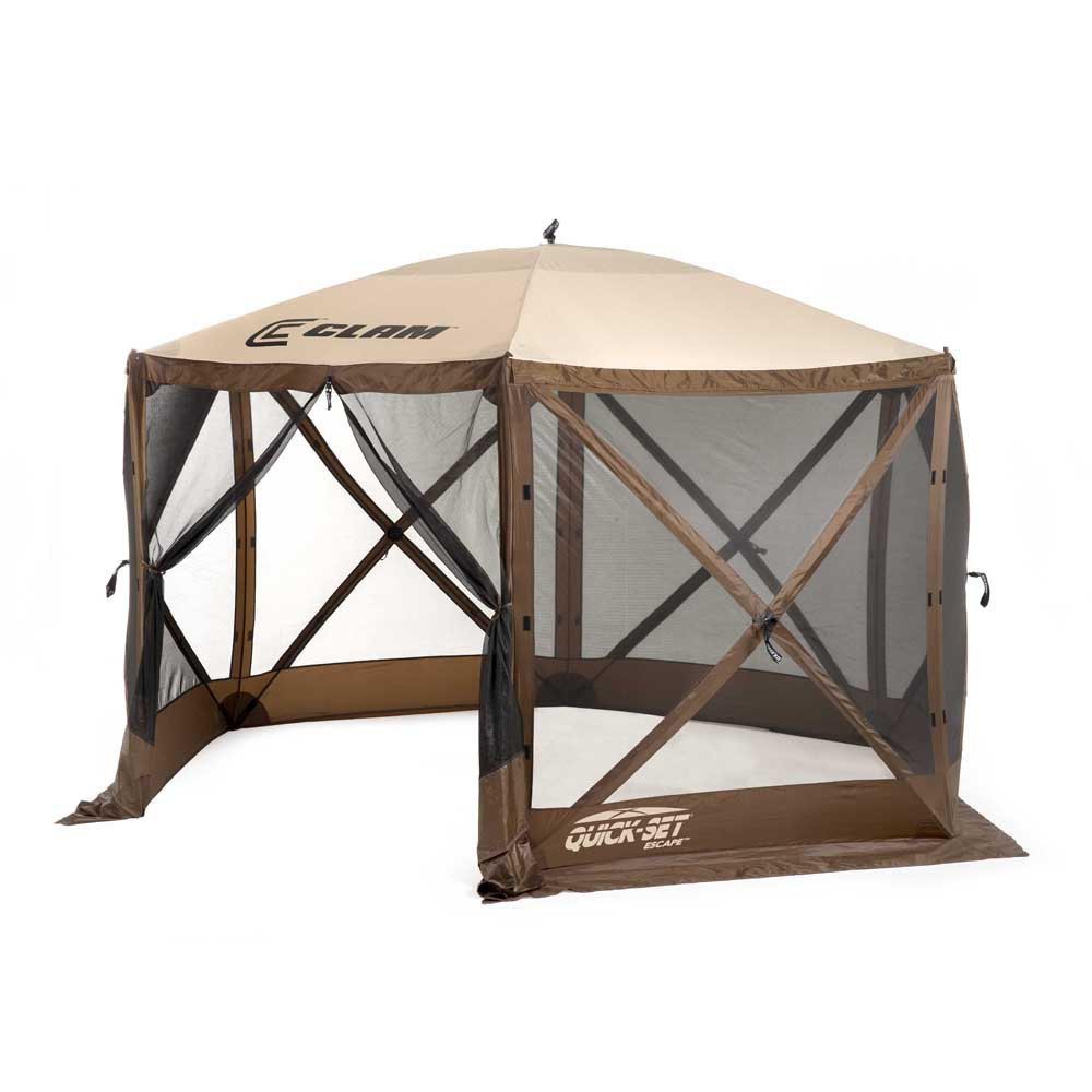 Open Box CLAM Quick-Set Escape Portable Outdoor Gazebo Canopy  Brown