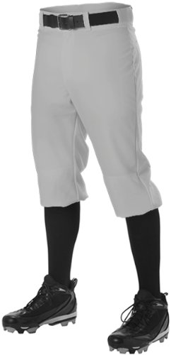 Alleson Athletic B39985583 Baseball Knicker Pants  Grey - Small