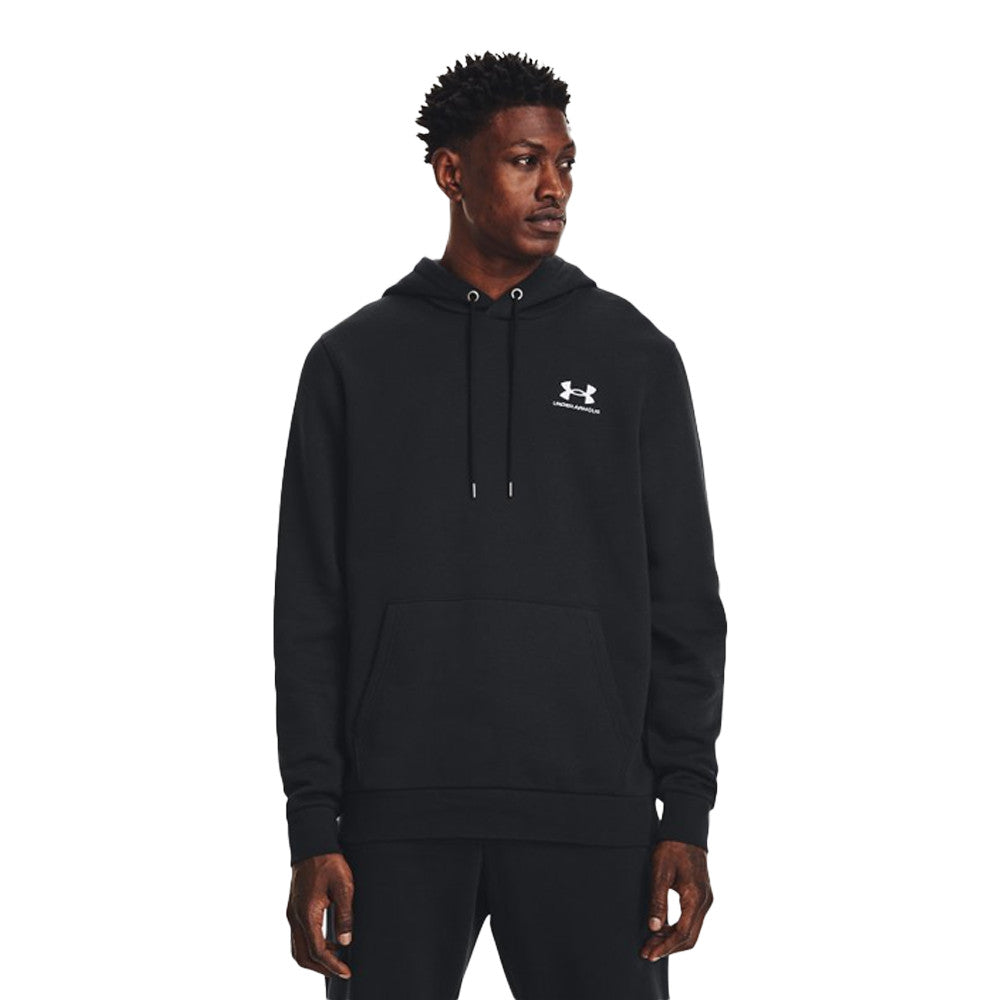 Under Armour Mens Under Armour Essential Fleece Hoodie - Mens White/Black Size M