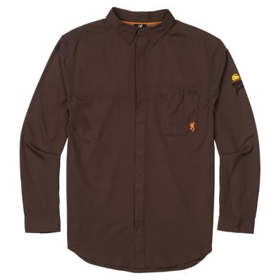 Men's Browning Pheasants Forever Lightweight Long Sleeve Button up Shirt Medium Chocolate
