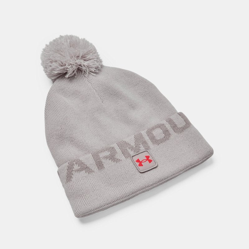 Under Armour Halftime Fleece Pom Beanie - Ghost Gray / Tin