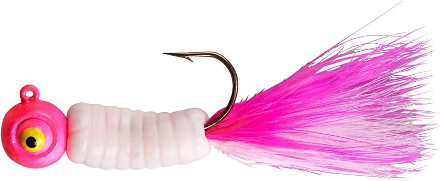 Lindy Fuzz-E-Grub, leurres souples de 3,5 g (1/8 oz), Pink White paquet de 2