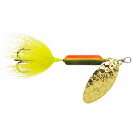 Worden S Rooster Tail  1/16 Oz  Hammered Brass Firetiger