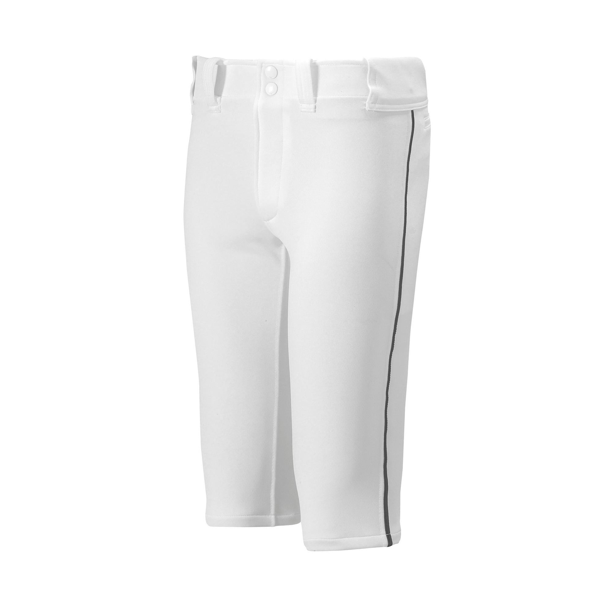 Mizuno Youth Select Piped Short Baseball Pant White/Black S