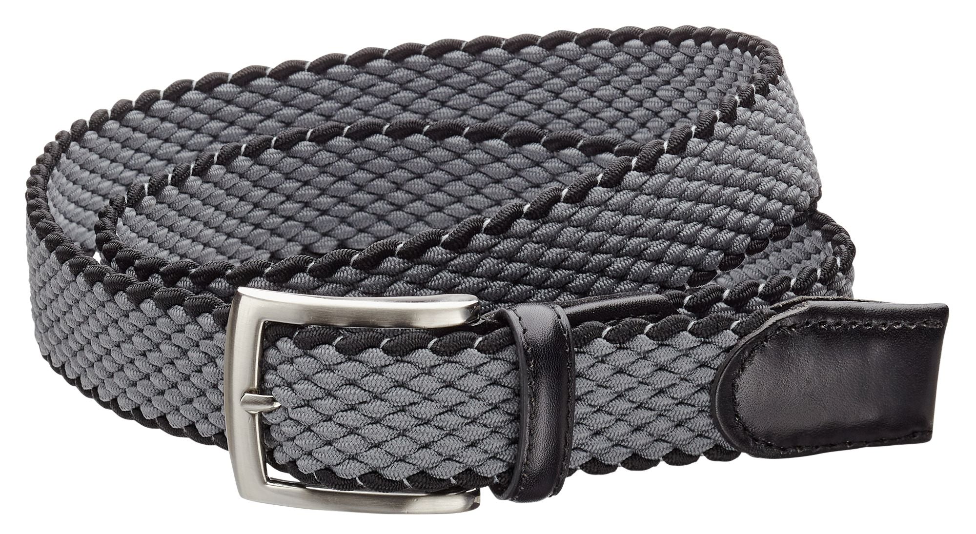 Walter Hagen Men's Basket Weave Stretch Golf Belt, Small, Stingray Gray
