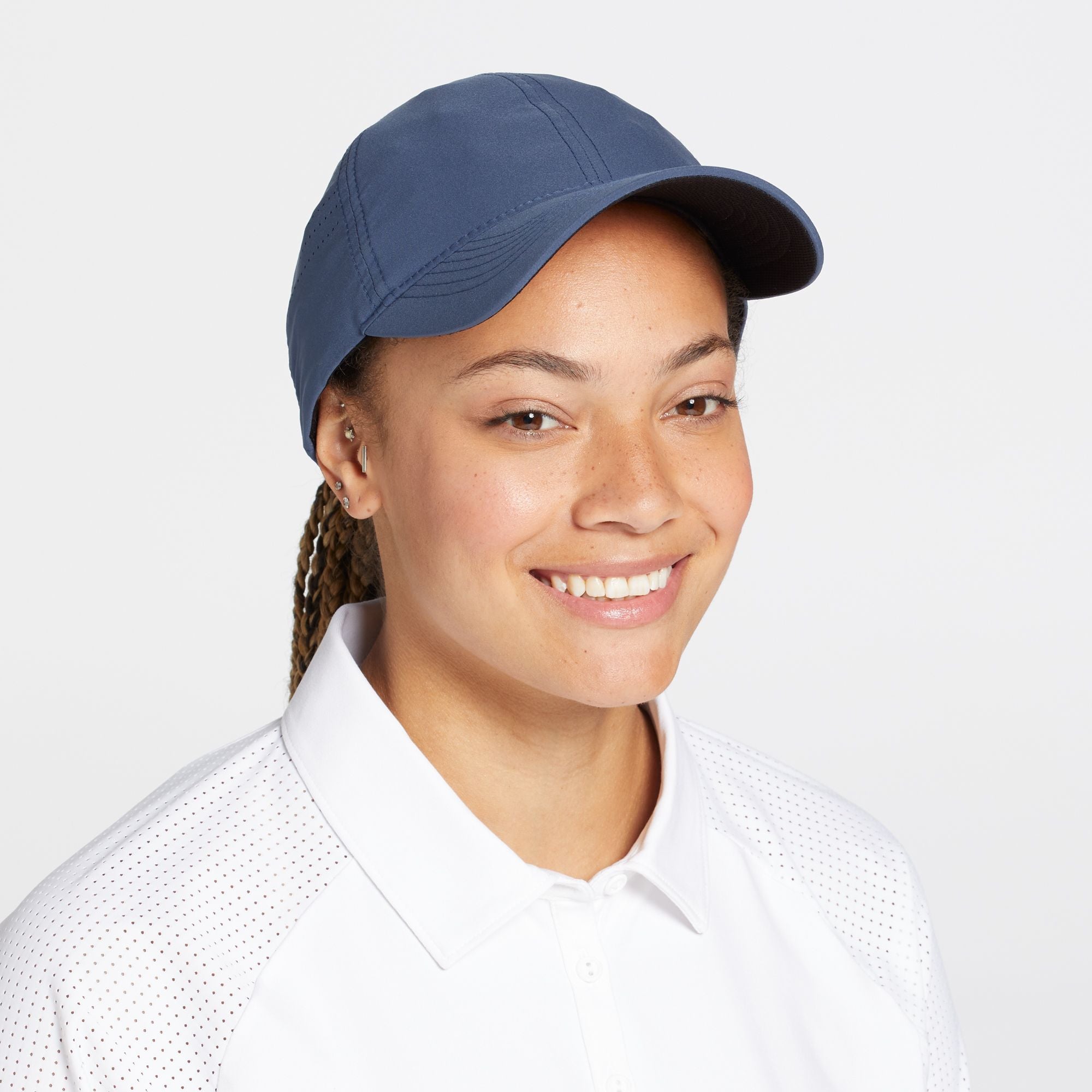 CALIA Women's Golf Perforated Ponytail Hat, Slate Grey Gray