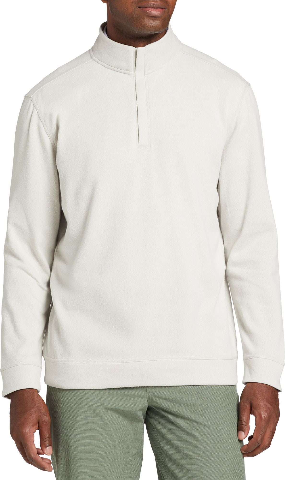 Walter Hagen Men's Performance 11 Midweight 1/4 Zip Golf Pullover, Small, Light Khaki Heather Tan