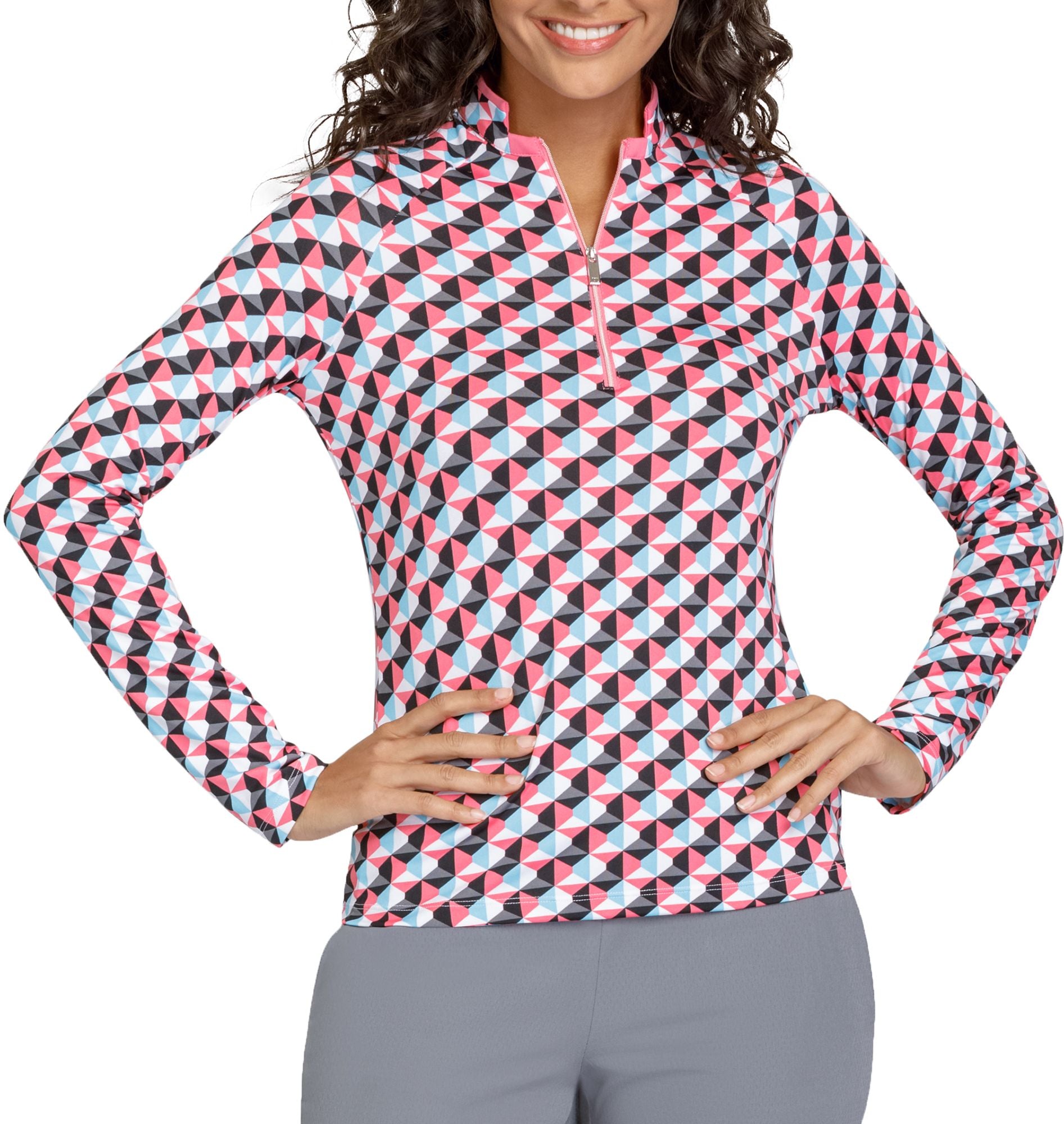 Tail Women's Long Sleeve 1/4 Zip Raglan Golf Top, Small, Switch
