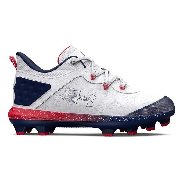 Boys' Under Armour Harper 8 TPU Molded Baseball Cleats Big Cleats 3.5 White/Navy