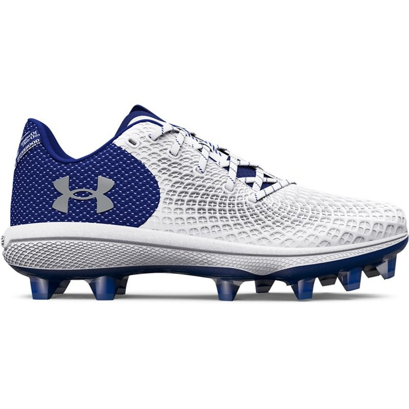 Under Armour Women's Glyde 2.0 MT TPU Softball Cleats White/Bright Blue, 9 - Women's Softball at Academy Sports