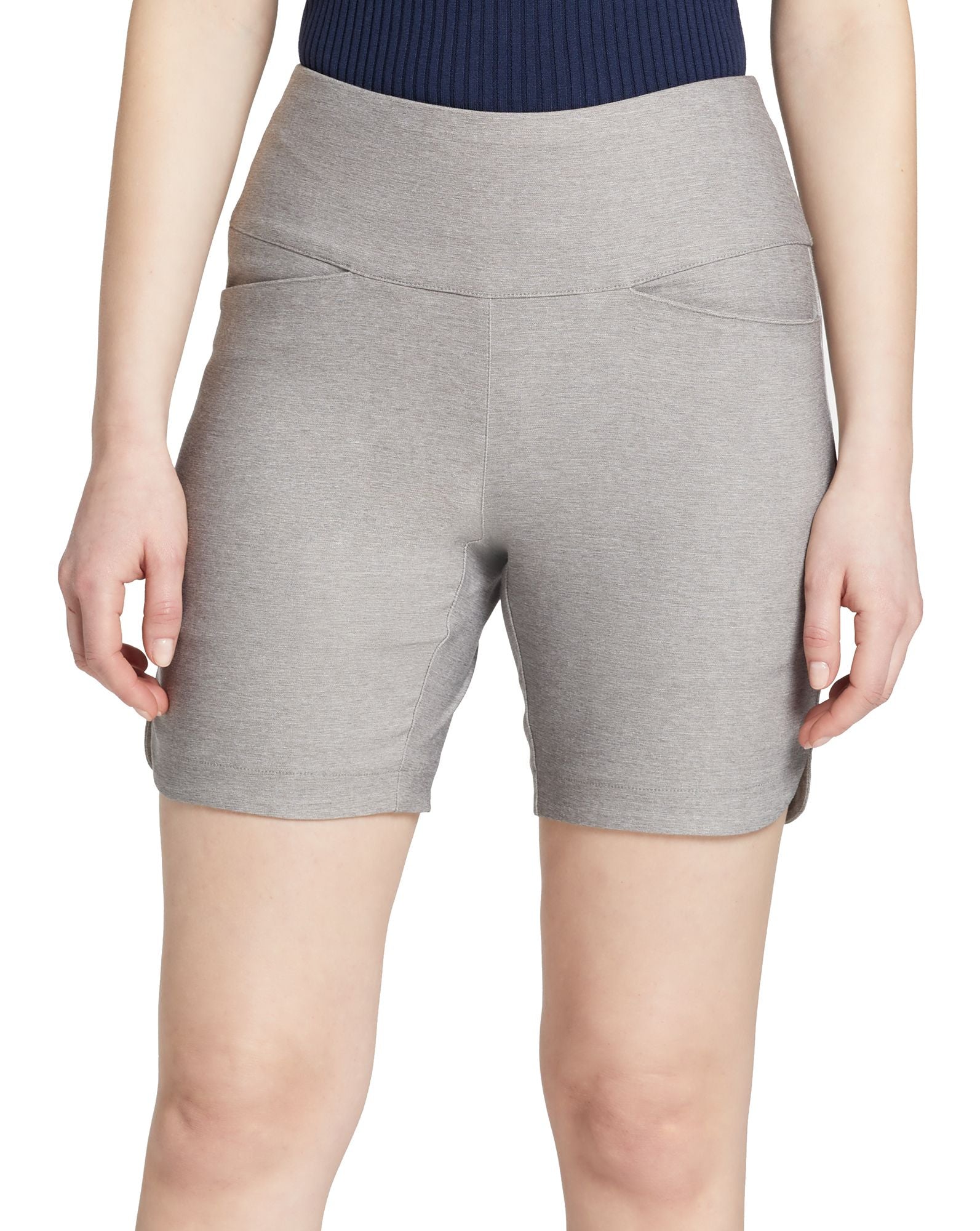 Walter Hagen Women's Sculpt 7'' Golf Shorts, Medium, Light Heather Grey Gray