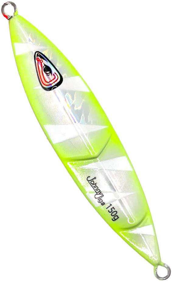 Johnny Jigs Ridged Slow Pitch Jig - Glow Ghost 150g