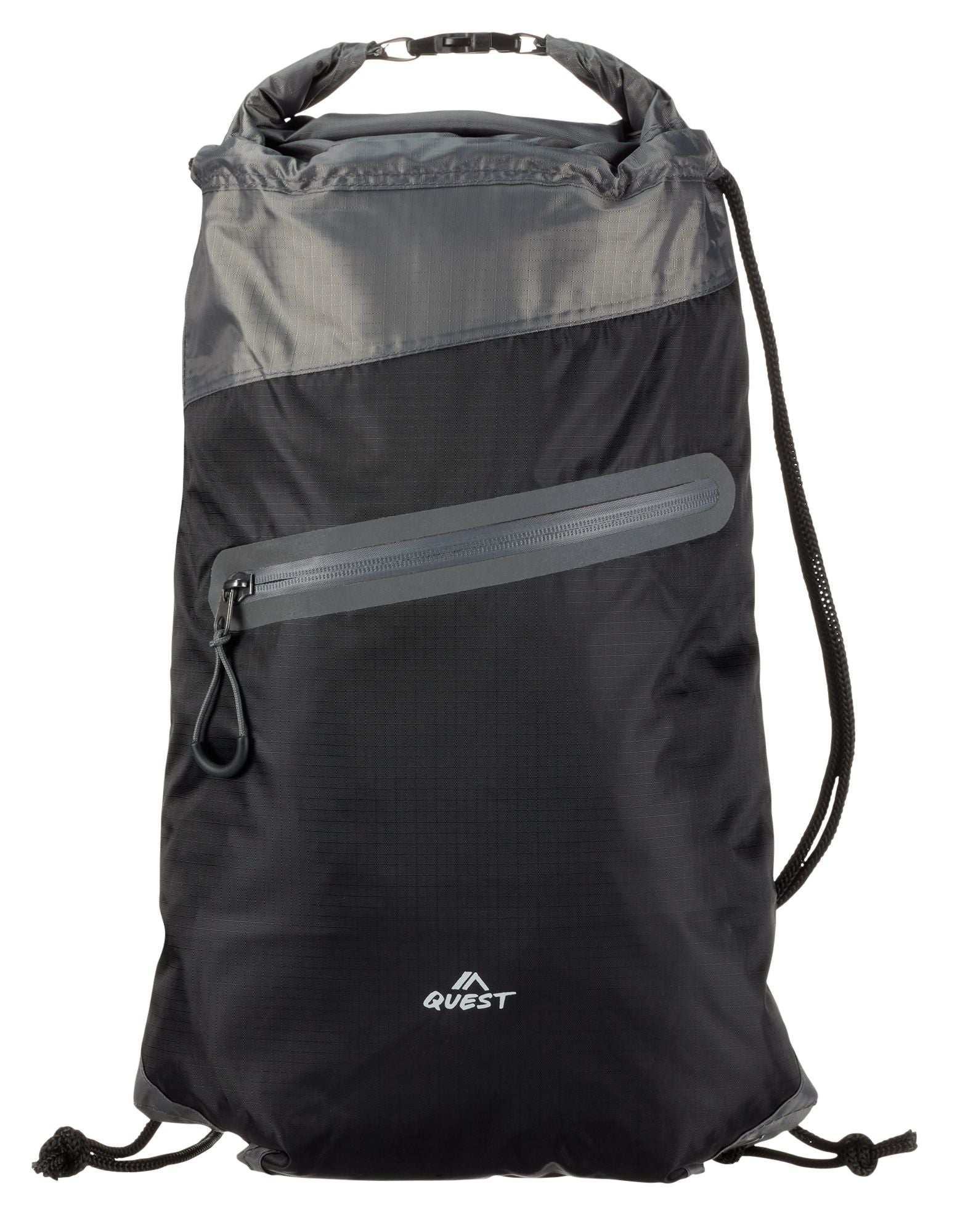 Quest Water Resistant Drawstring Bag, Men's, Black/Grey