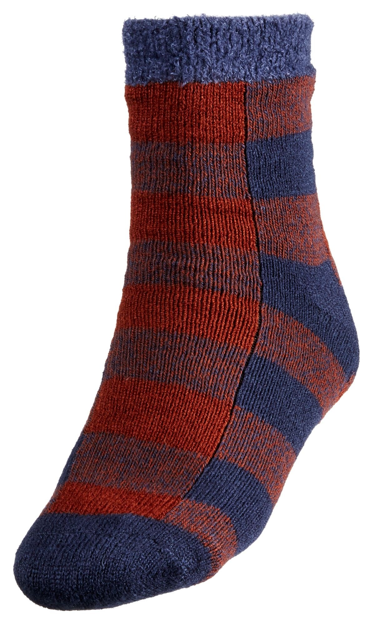 Northeast Outfitters Men's Cozy Cabin Buff Check Socks, Large, Navy/Red
