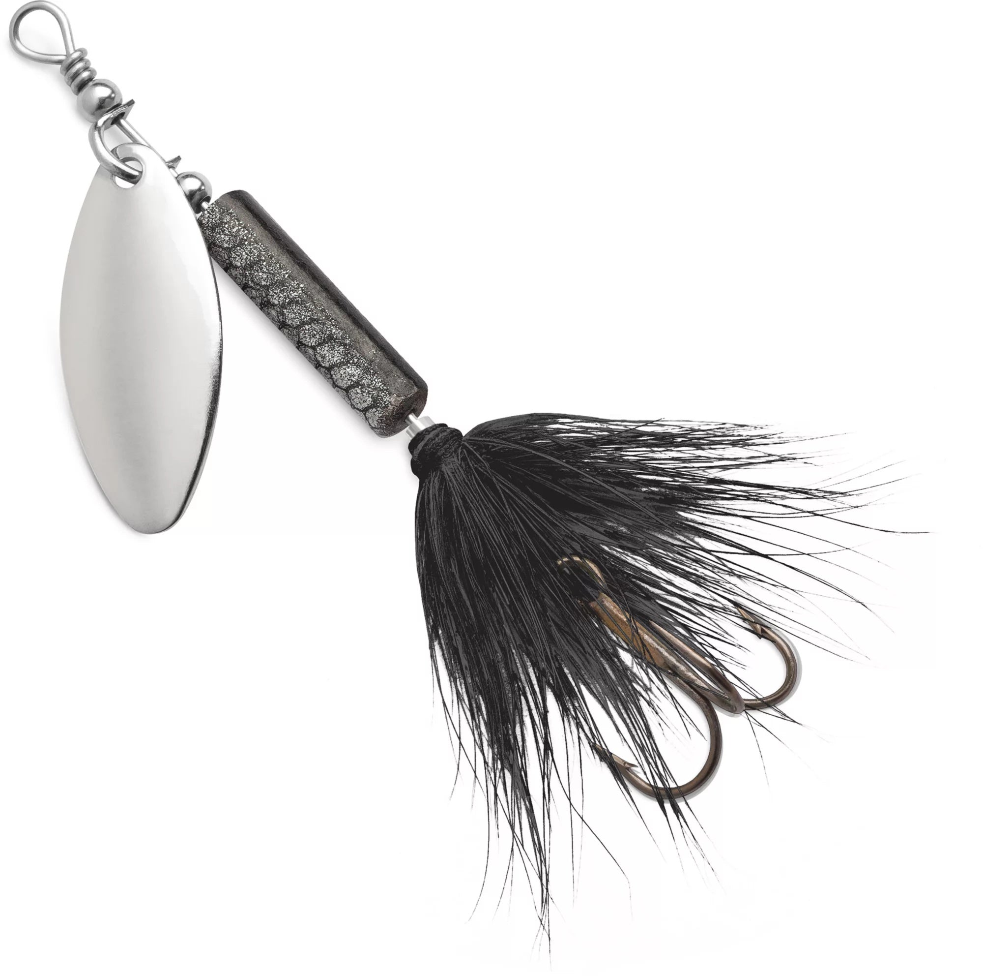 81250135 Blue Fox Whip Tail Deep Runner Inline Spinner, Black - 0.125 Oz