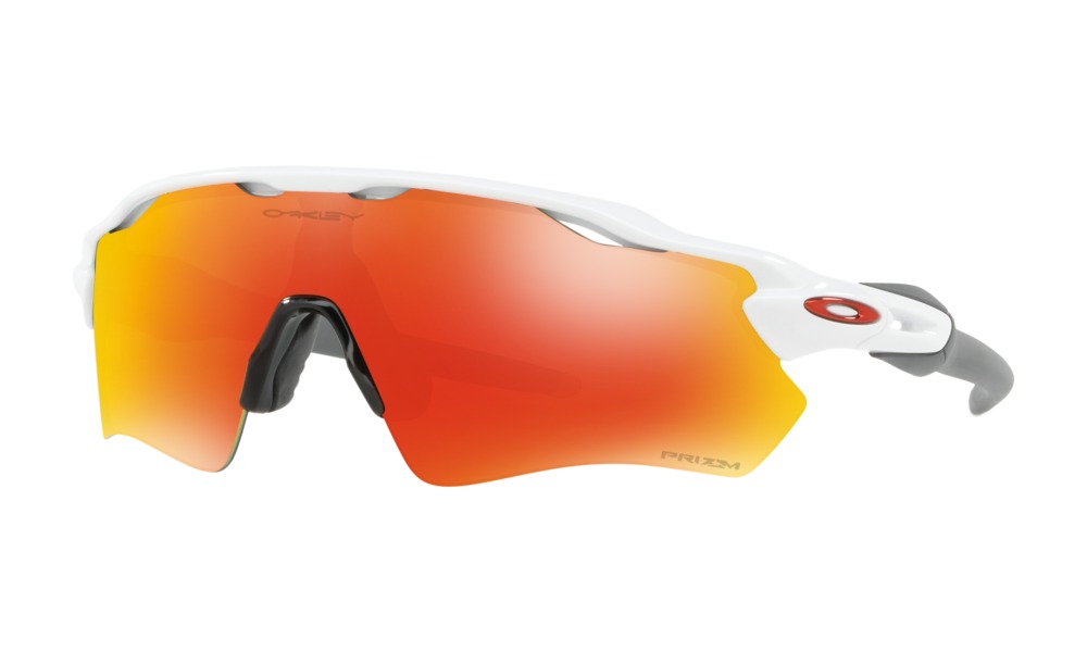 Oakley Radar EV Path Baseball Sunglasses (White Frame, Red Lenses) White
