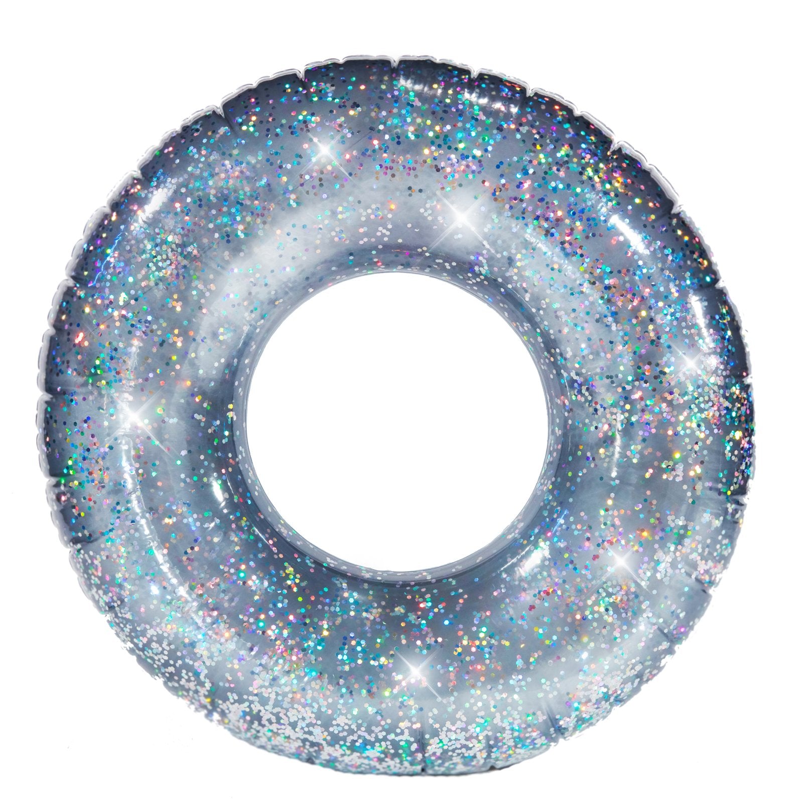 Pool Candy Glitter Swimming Pool Tube 48" - Silver Glitter - Silver Glitter