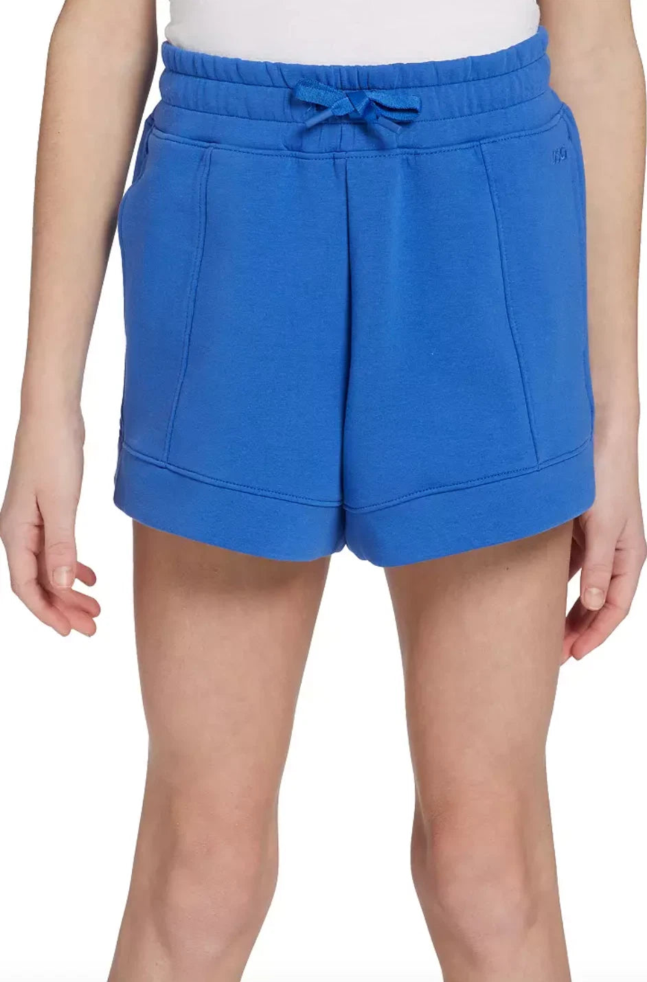 Short de Sport en coton ouaté pour Fille,couleur bleu, taille médium