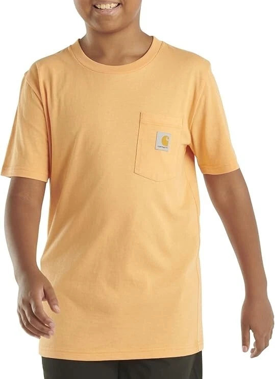 NWT Carhartt T-shirt à manches courtes, Jeune, L (14-16), Orange, Coton, Poche