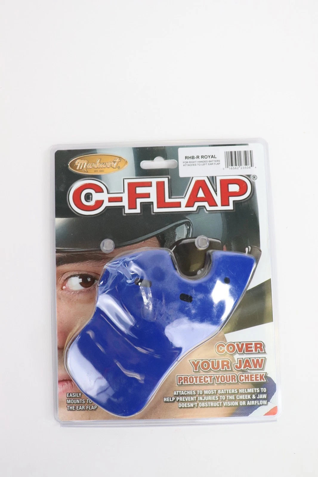 Protège-joues et mâchoires Markwort pour adultes, modèle C-Flap, bleu, droitier