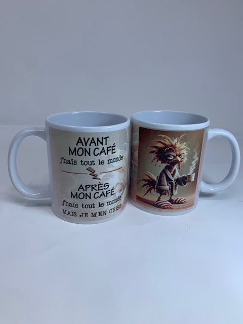 Tasse à café humoristique J'hais tout le monde